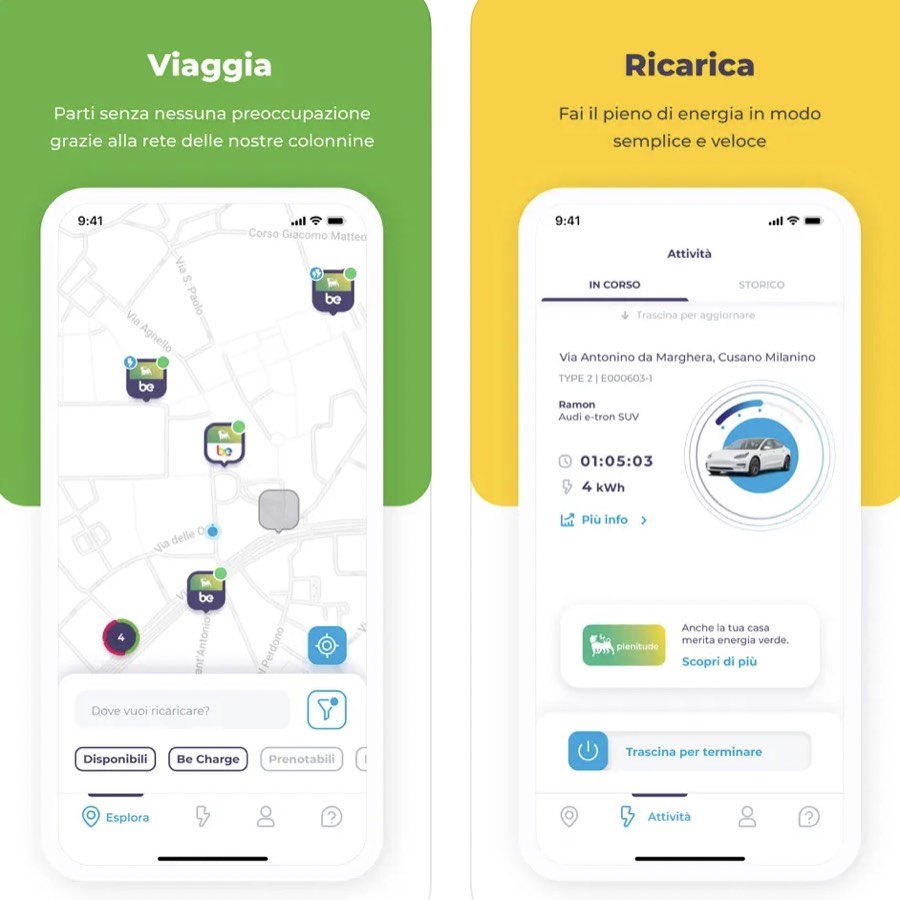 BeCharge, app per veicoli elettrici