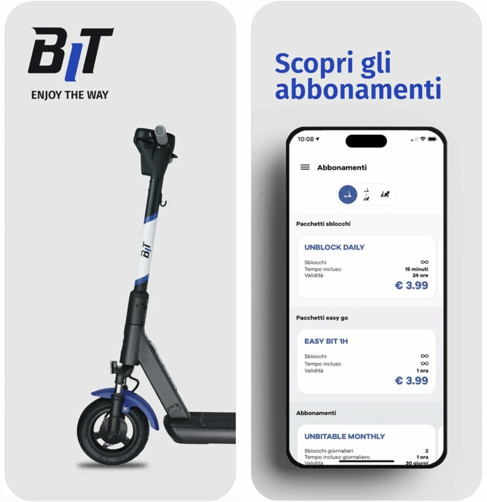 BIT, app per monopattini elettrici in sharing