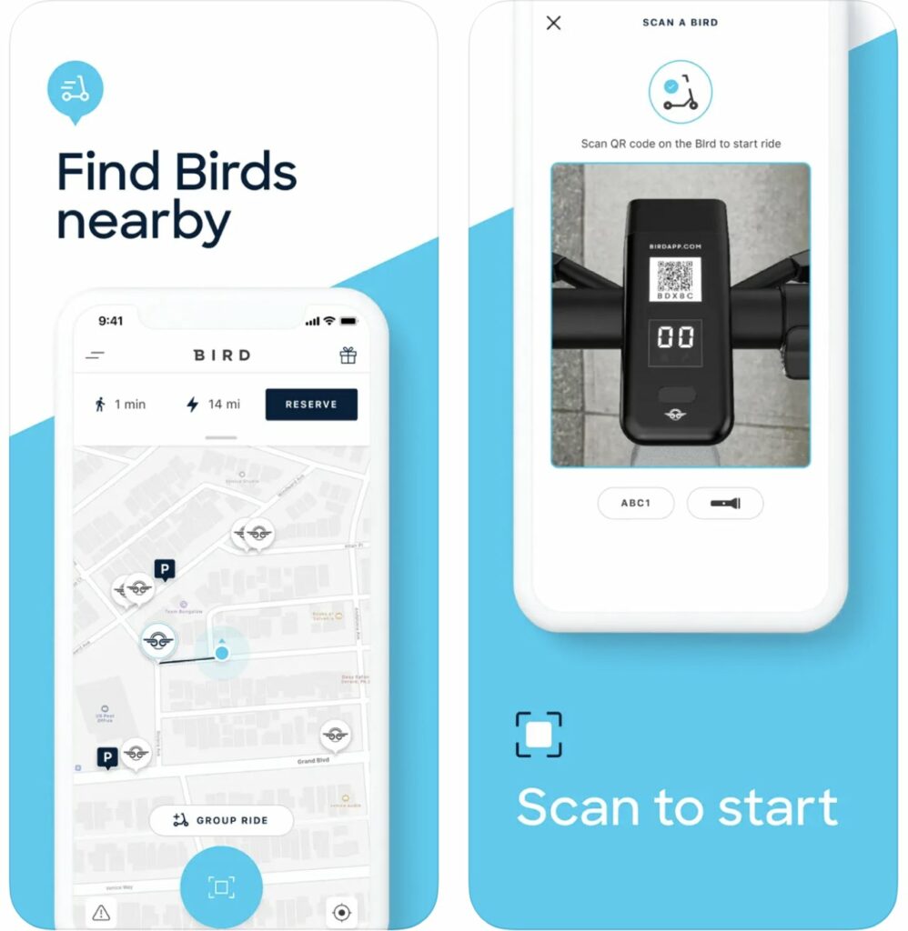 Bird, app per monopattini elettrici in sharing