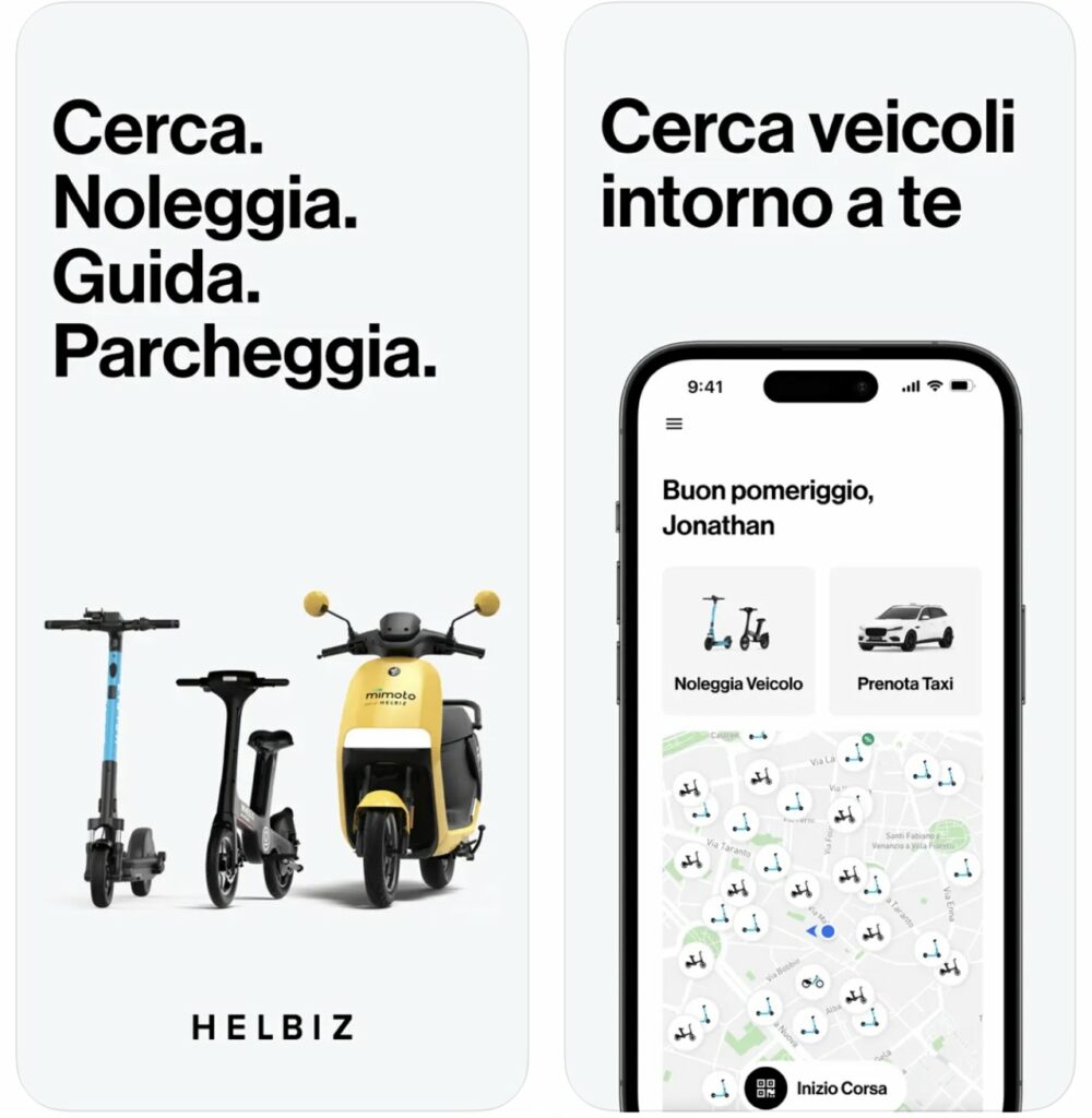 Helbiz, app per monopattini elettrici in sharing