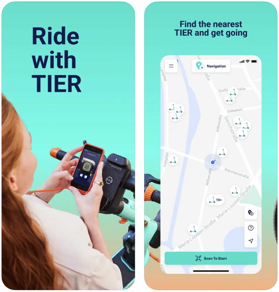 TIER, app per monopattini elettrici in sharing